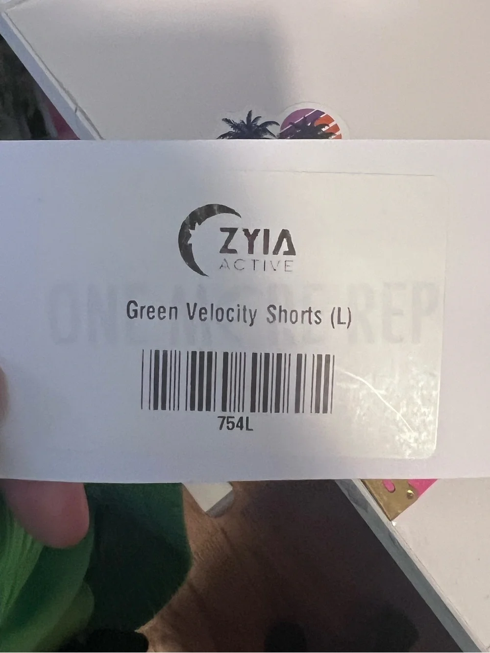 #818 NWT ZYIA Active Velocity Lined Running Shorts Neon Green Large